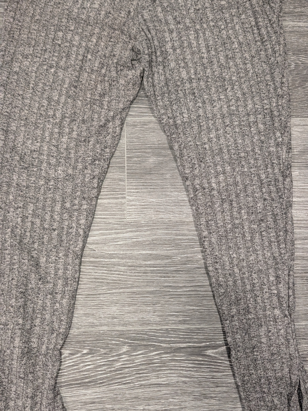 Gray Ribbed Knit Pants - Picture 3 of 7